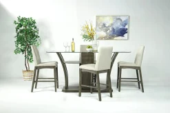 Mor Furniture Seating For 4|Counter Height Dining Sets|Dapper Counter Height Dining Table & 4 Stools In Brown