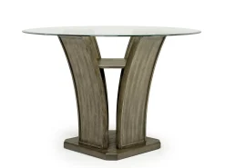 Mor Furniture Seating For 4|Round Dining Sets|Dapper Round Counter Height Dining Table & 4 Stools In Gray