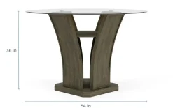 Mor Furniture Seating For 4|Round Dining Sets|Dapper Round Counter Height Dining Table & 4 Stools In Gray