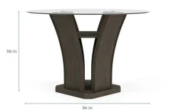 Mor Furniture Seating For 4|Round Dining Sets|Dapper Round Counter Height Dining Table & 4 Stools In Gray