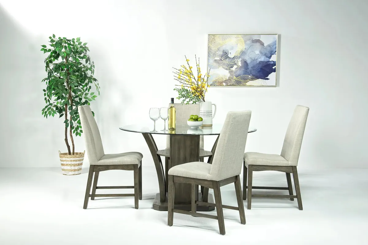 Mor Furniture Seating For 4|Round Dining Sets|Dapper Round Dining Table & 4 Chairs In Brown