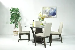 Mor Furniture Seating For 4|Round Dining Sets|Dapper Round Dining Table & 4 Chairs In Brown