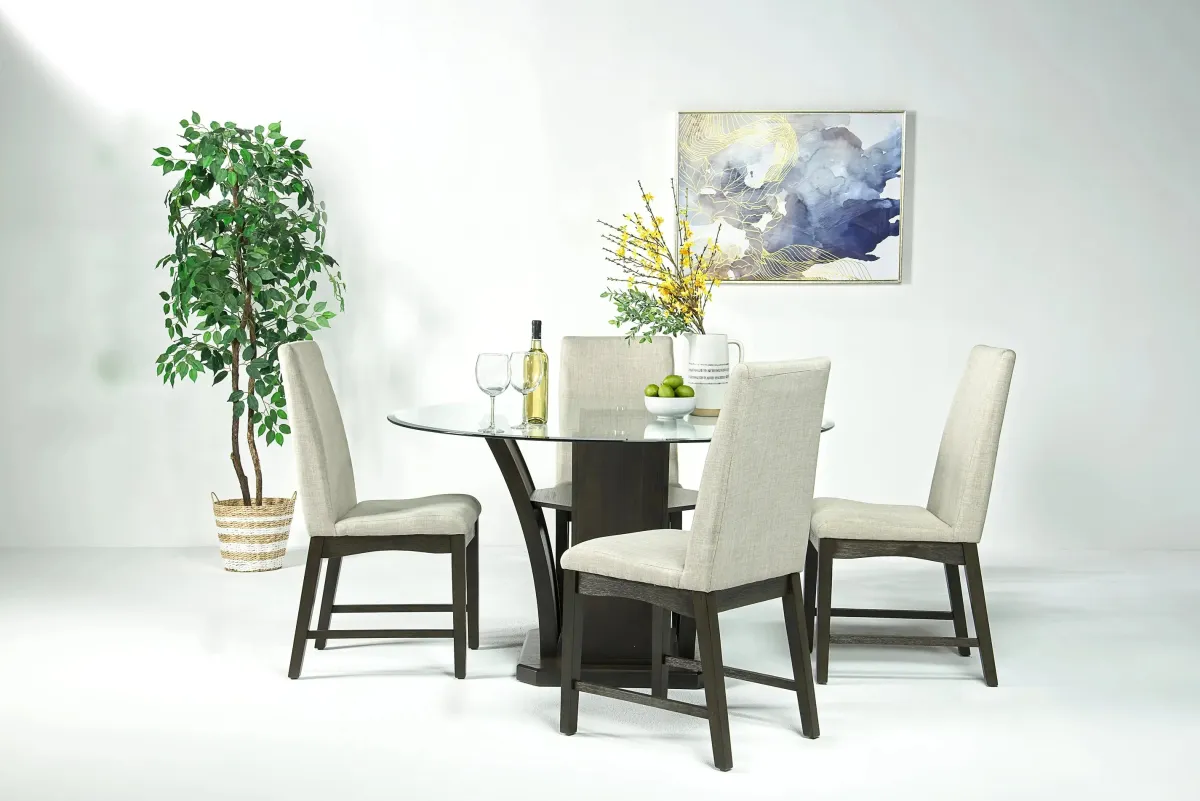 Mor Furniture Seating For 4|Round Dining Sets|Dapper Round Dining Table & 4 Chairs In Brown