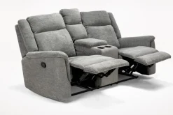 Mor Furniture Reclining Sofas|Loveseats|Derby Reclining Console Loveseat In Light Gray
