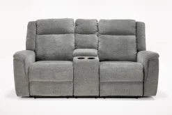 Mor Furniture Reclining Sofas|Loveseats|Derby Reclining Console Loveseat In Light Gray