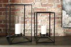 Mor Furniture Sculptures|Candle Holders|Dimtrois Lanterns In Black, Set Of 2