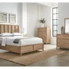 Mor Furniture Bedroom Sets|Dorsey Panel Bed, Dresser, Mirror & 2 Drawer Nightstand In Granola, Queen