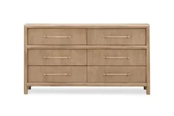 Mor Furniture Bedroom Sets|Dorsey Panel Bed, Dresser, Mirror & 2 Drawer Nightstand In Granola, Queen