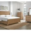 Mor Furniture Bedroom Sets|Dorsey Woven Panel Bed, Dresser, Mirror & Nightstand In Granola, Queen