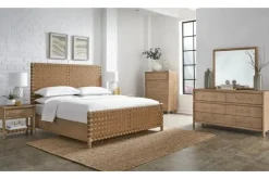 Mor Furniture Beds|Dorsey Woven Panel Bed In Granola, Queen