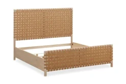 Mor Furniture Beds|Dorsey Woven Panel Bed In Granola, Queen
