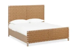 Mor Furniture Beds|Dorsey Woven Panel Bed In Granola, Queen