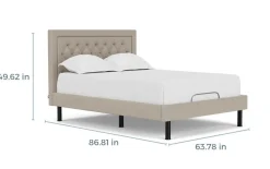 Mor Furniture Adjustable Foundations|Duo Linen Adjustable Foundation Bed In Natural, Queen