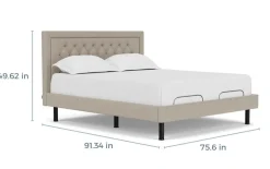 Mor Furniture Adjustable Foundations|Duo Linen Adjustable Foundation Bed In Natural, Queen
