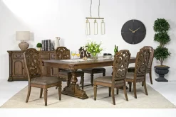 Mor Furniture Seating For 6|Dining Room Sets|Durango Dining Table & 6 Chairs In Fawn
