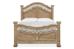 Mor Furniture Bedroom Sets|Durango Panel Bed, Dresser, Mirror & 3 Drawer Nightstand In Fawn, Queen