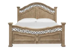 Mor Furniture Bedroom Sets|Durango Panel Bed, Dresser, Mirror & 3 Drawer Nightstand In Fawn, Queen
