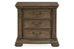 Mor Furniture Bedroom Sets|Durango Panel Bed, Dresser, Mirror & 3 Drawer Nightstand In Fawn, Queen