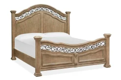 Mor Furniture Bedroom Sets|Durango Panel Bed, Dresser, Mirror & 3 Drawer Nightstand In Fawn, Queen