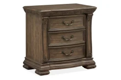 Mor Furniture Bedroom Sets|Durango Sleigh Bed, Dresser, Mirror & 3 Drawer Nightstand In Fawn, Queen