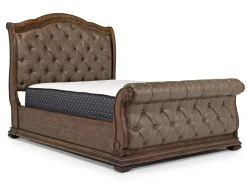 Mor Furniture Bedroom Sets|Durango Sleigh Bed, Dresser, Mirror & 3 Drawer Nightstand In Fawn, Queen