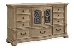 Mor Furniture Bedroom Sets|Durango Sleigh Bed W/ Storage, Dresser, Mirror & 3 Drawer Nightstand In Fawn, Queen