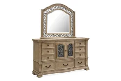 Mor Furniture Bedroom Sets|Durango Sleigh Bed W/ Storage, Dresser, Mirror & 3 Drawer Nightstand In Fawn, Queen