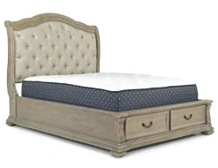 Mor Furniture Storage Beds|Beds|Durango Upholstered Sleigh Bed W/ Storage In Fawn, Queen