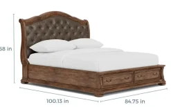 Mor Furniture Storage Beds|Beds|Durango Upholstered Sleigh Bed W/ Storage In Fawn, Queen
