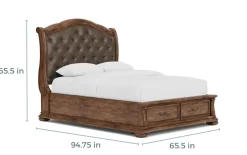 Mor Furniture Storage Beds|Beds|Durango Upholstered Sleigh Bed W/ Storage In Fawn, Queen