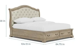Mor Furniture Storage Beds|Beds|Durango Upholstered Sleigh Bed W/ Storage In Fawn, Queen