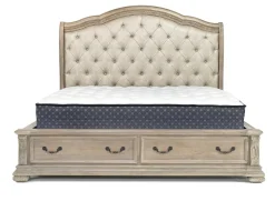 Mor Furniture Storage Beds|Beds|Durango Upholstered Sleigh Bed W/ Storage In Fawn, Queen