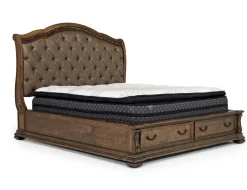Mor Furniture Storage Beds|Beds|Durango Upholstered Sleigh Bed W/ Storage In Fawn, Queen