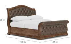 Mor Furniture Upholstered Beds|Beds|Durango Upholstered Sleigh Bed In Fawn, Queen