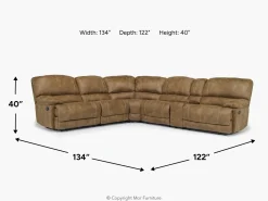 Mor Furniture Sectionals|Reclining Sectionals|Dusty 6 Piece Reclining Sectional In Bonanza Silt