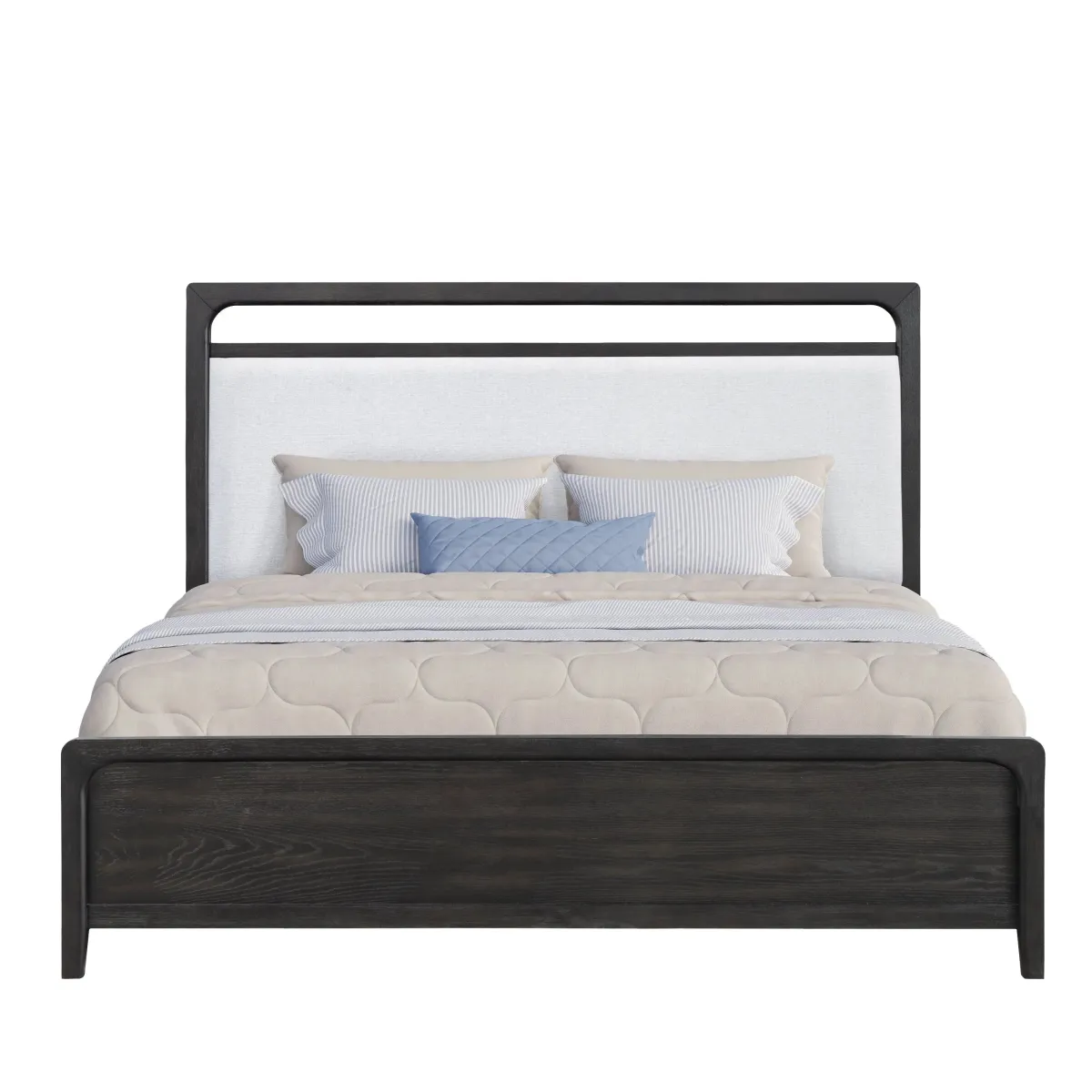 Mor Furniture Bedroom Sets|Easton Upholstered Bed, Dresser, Mirror & Nightstand In , Ca King Natural
