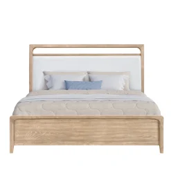 Mor Furniture Bedroom Sets|Easton Upholstered Bed, Dresser, Mirror & Nightstand In , Ca King Natural
