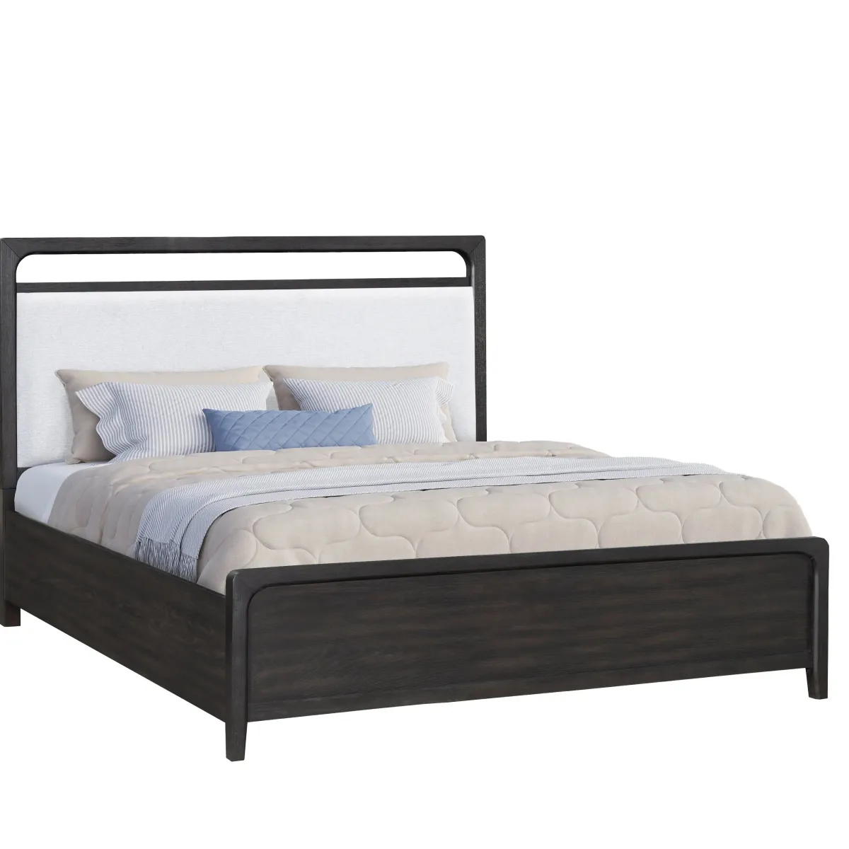 Mor Furniture Bedroom Sets|Easton Upholstered Bed, Dresser, Mirror & Nightstand In , Ca King Natural