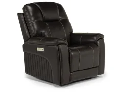 Mor Furniture Recliners|Echo 3 Power Theater Recliner W/ Immersive Sound In Rainier Walnut Leather