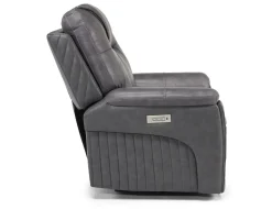 Mor Furniture Recliners|Echo 3 Power Theater Recliner W/ Immersive Sound In Rainer Storm Leather