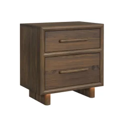 Mor Furniture Bedroom Sets|Elm Upholstered Bed W/ Lights, Dresser, Mirror & Nightstand In Brown, Queen
