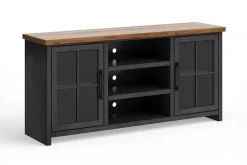 Mor Furniture Media Consoles & Hutches|Tv Stands|Eloise Media Console In Black & Whiskey, 66 Inch