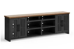 Mor Furniture Media Consoles & Hutches|Tv Stands|Eloise Media Console In Black & Whiskey, 66 Inch