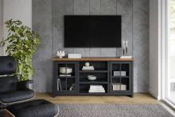 Mor Furniture Media Consoles & Hutches|Tv Stands|Eloise Media Console In Black & Whiskey, 66 Inch