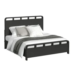 Mor Furniture Bedroom Sets|Emberly Panel Bed, Dresser, Mirror & Nightstand In Black, Twin