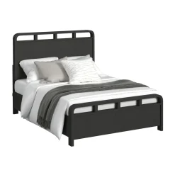 Mor Furniture Bedroom Sets|Emberly Panel Bed, Dresser, Mirror & Nightstand In Black, Twin