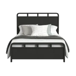 Mor Furniture Bedroom Sets|Emberly Panel Bed, Dresser, Mirror & Nightstand In Black, Twin