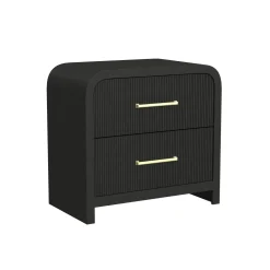 Mor Furniture Bedroom Sets|Emberly Panel Bed, Dresser, Mirror & Nightstand In Black, Twin