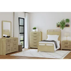 Mor Furniture Beds|Emberly Panel Bed In Natural, Twin