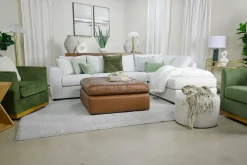 Mor Furniture Ottomans|Emillia Oversized Ottoman In Caramel Leather